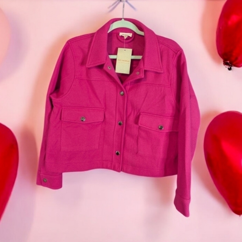 NWT EE:SOME Hot Pink Jacket Size Medium - Picture 3 of 7